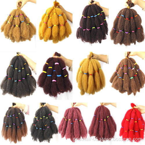 Onst Soft Big Afro Kinky Curly Marley Twist Braiding Crochet Braids Hair Braid Hair Synthetic Extension Bulk For Wick 12"  250g